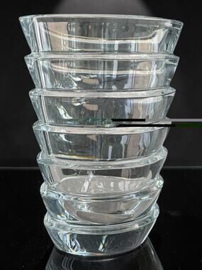 Baccarat Coco Crystal Vase Large 8", French Art Glass Tiered Vase Signed